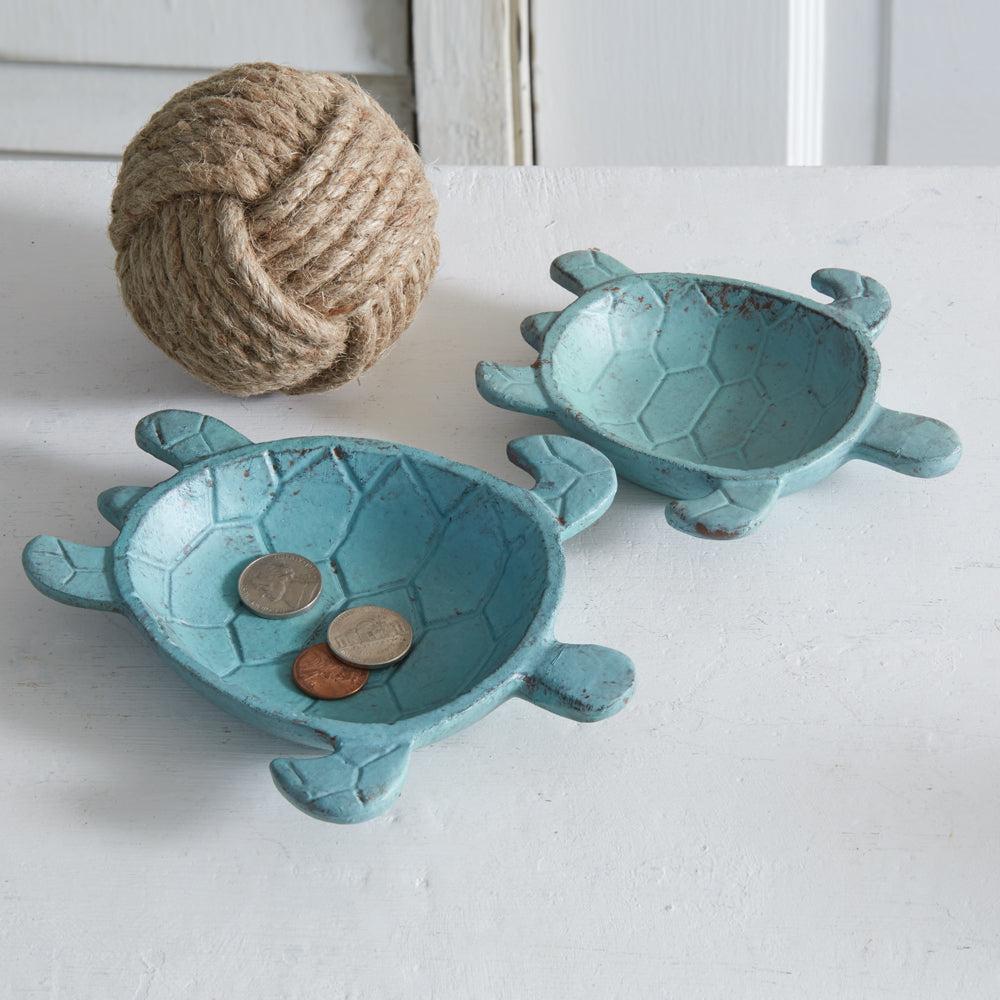 Set of Two Sea Turtle Trinket Dishes - Bombay Mercantile