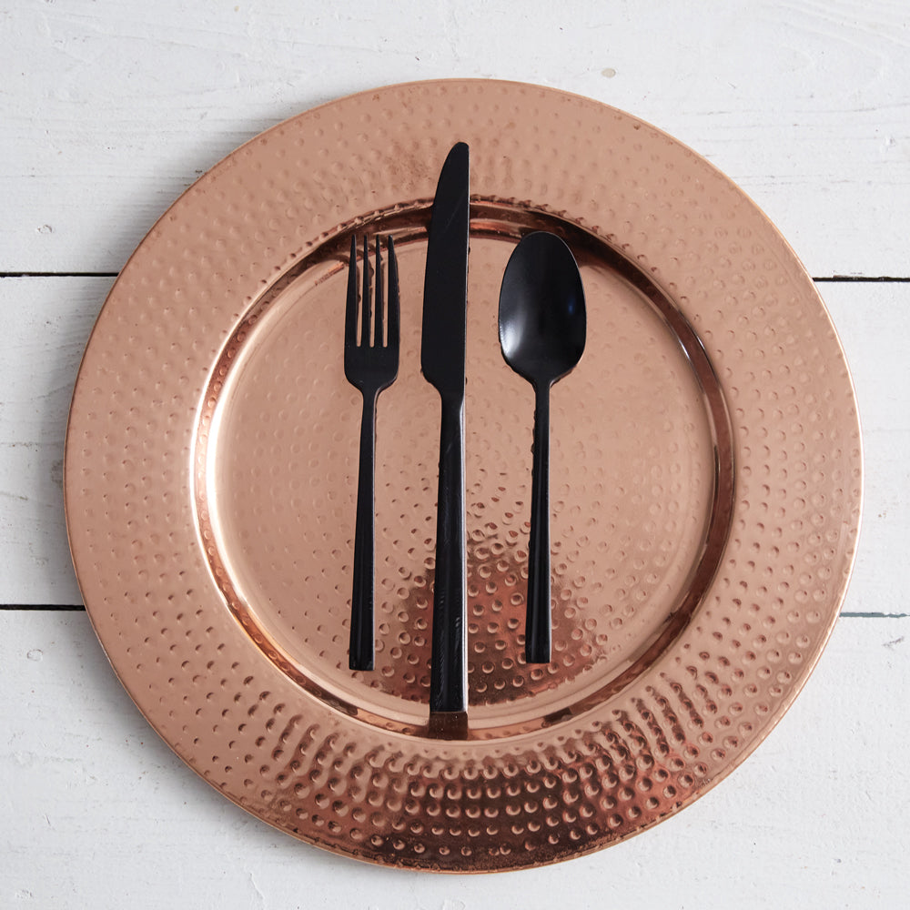 Stamped Copper Charger - Bombay Mercantile