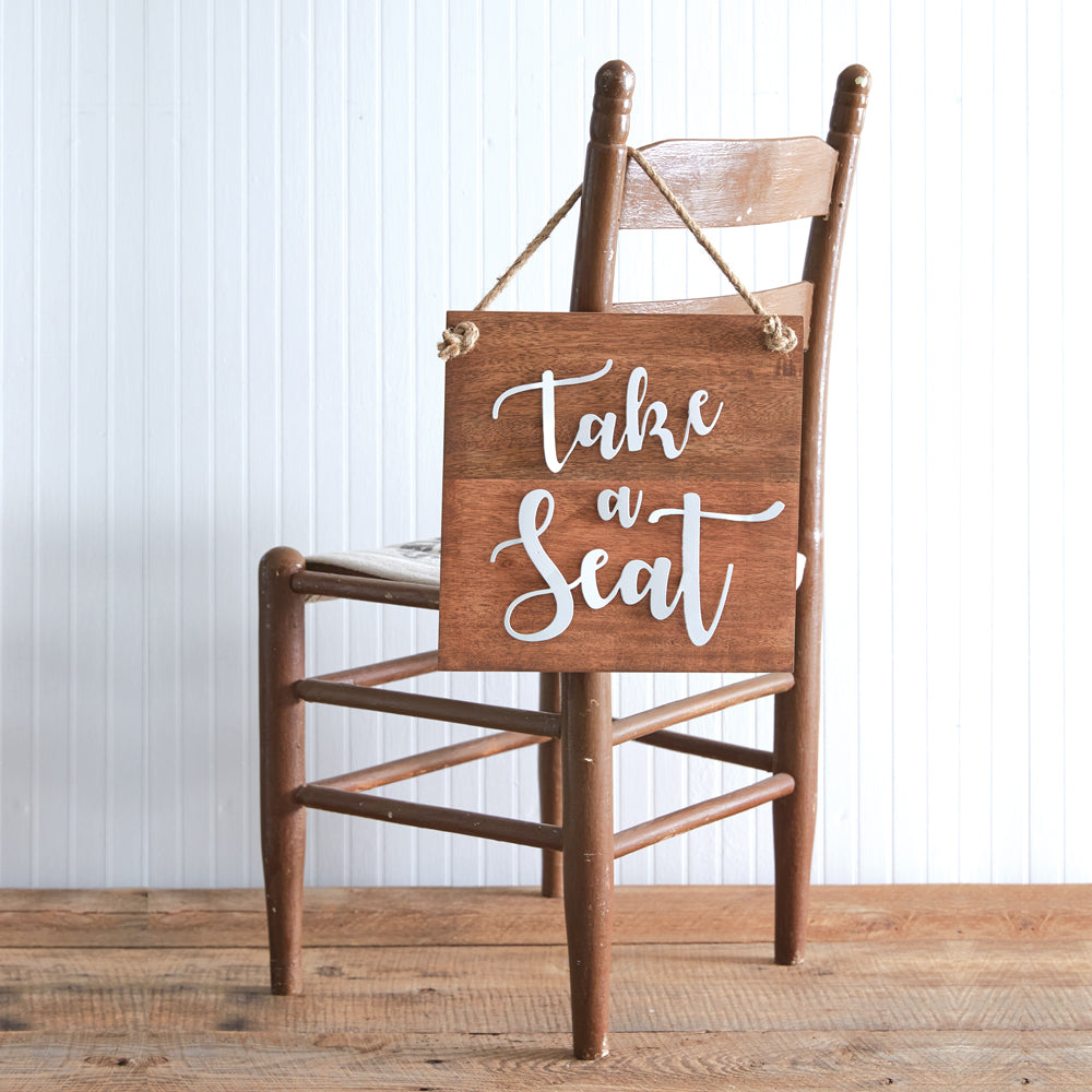 Take A Seat Wall Sign - Bombay Mercantile
