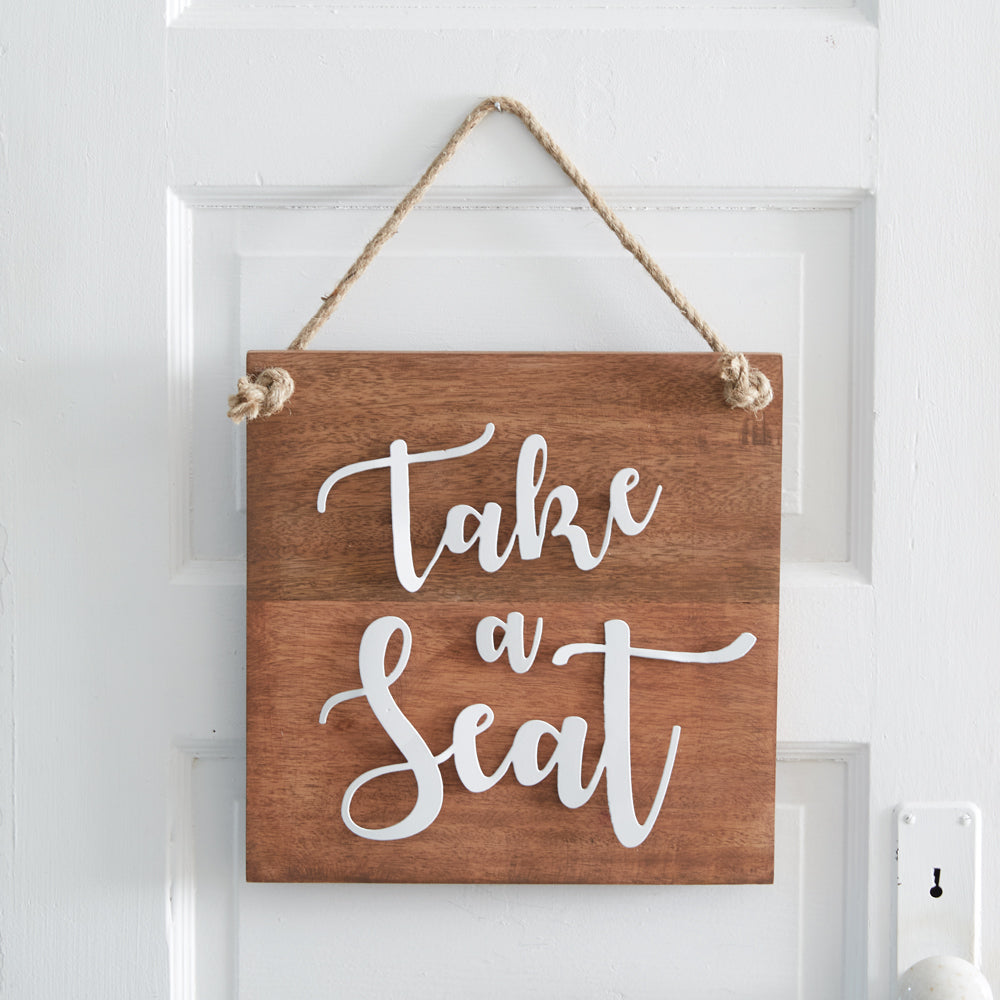 Take A Seat Wall Sign - Bombay Mercantile
