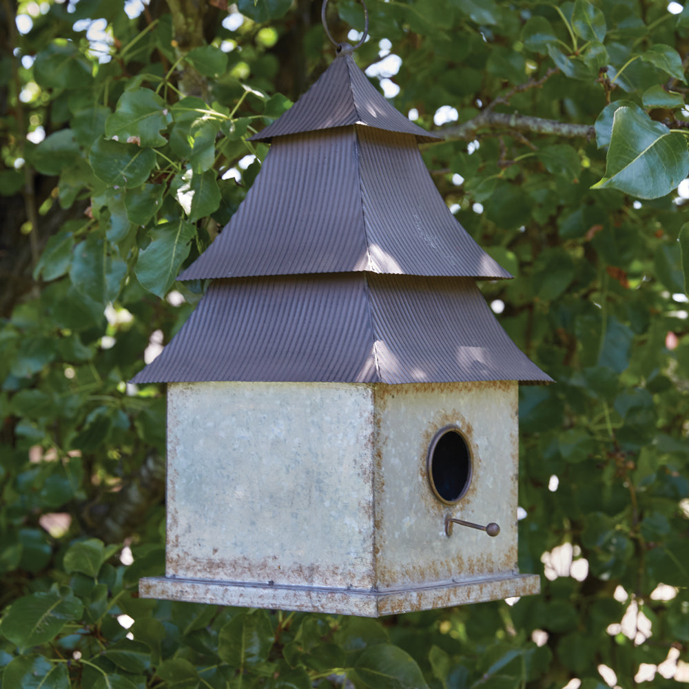 Galvanized Pagoda Birdhouse - Bombay Mercantile