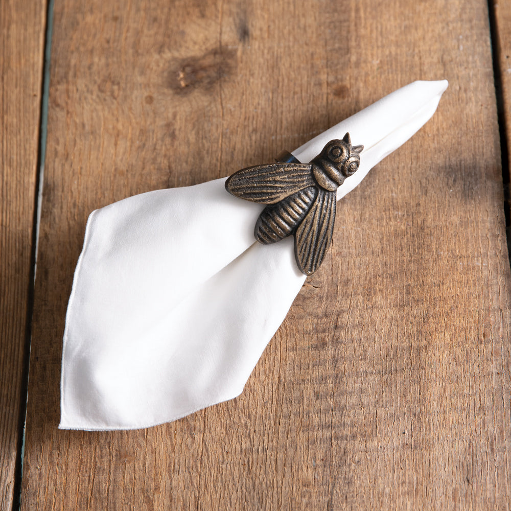 Set of Four Honeybee Napkin Rings - Bombay Mercantile