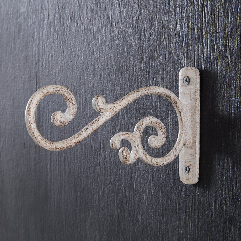 Aged Cast Iron Curly Hook - Box of 2 - Bombay Mercantile