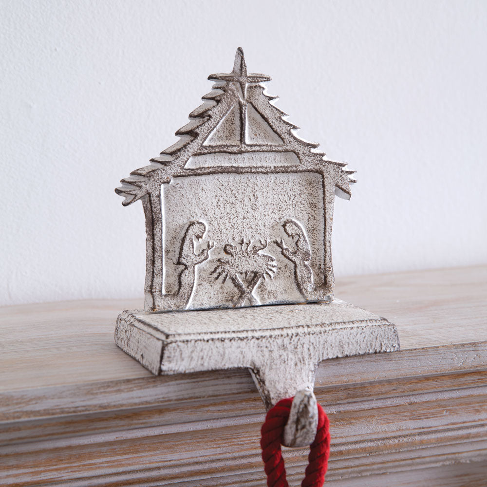 Cast Iron Nativity Stocking Holder - Bombay Mercantile