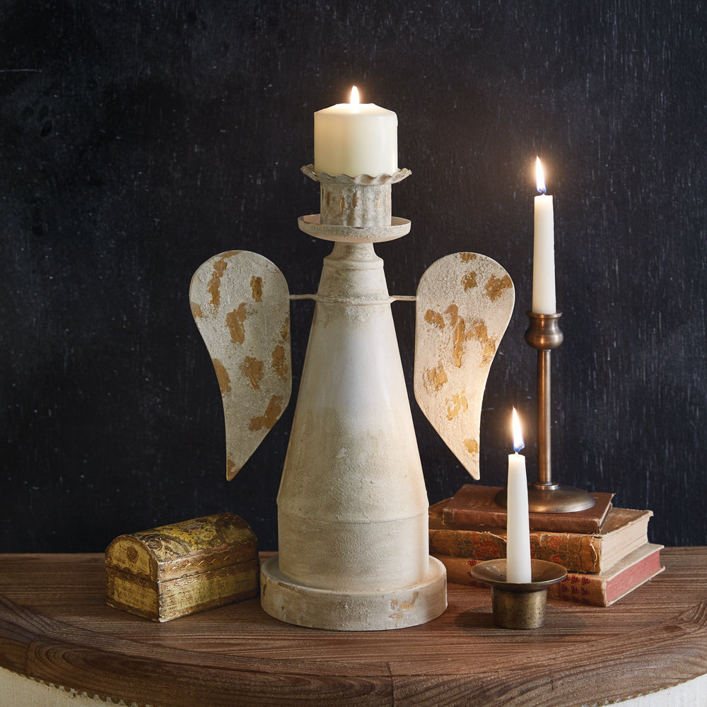 Angel Pillar Candle Holder - Bombay Mercantile