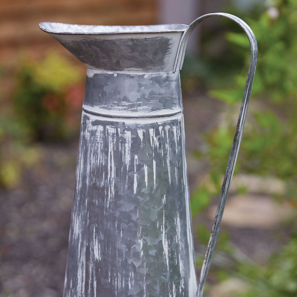 Washed Tin Tall Pitcher - Bombay Mercantile