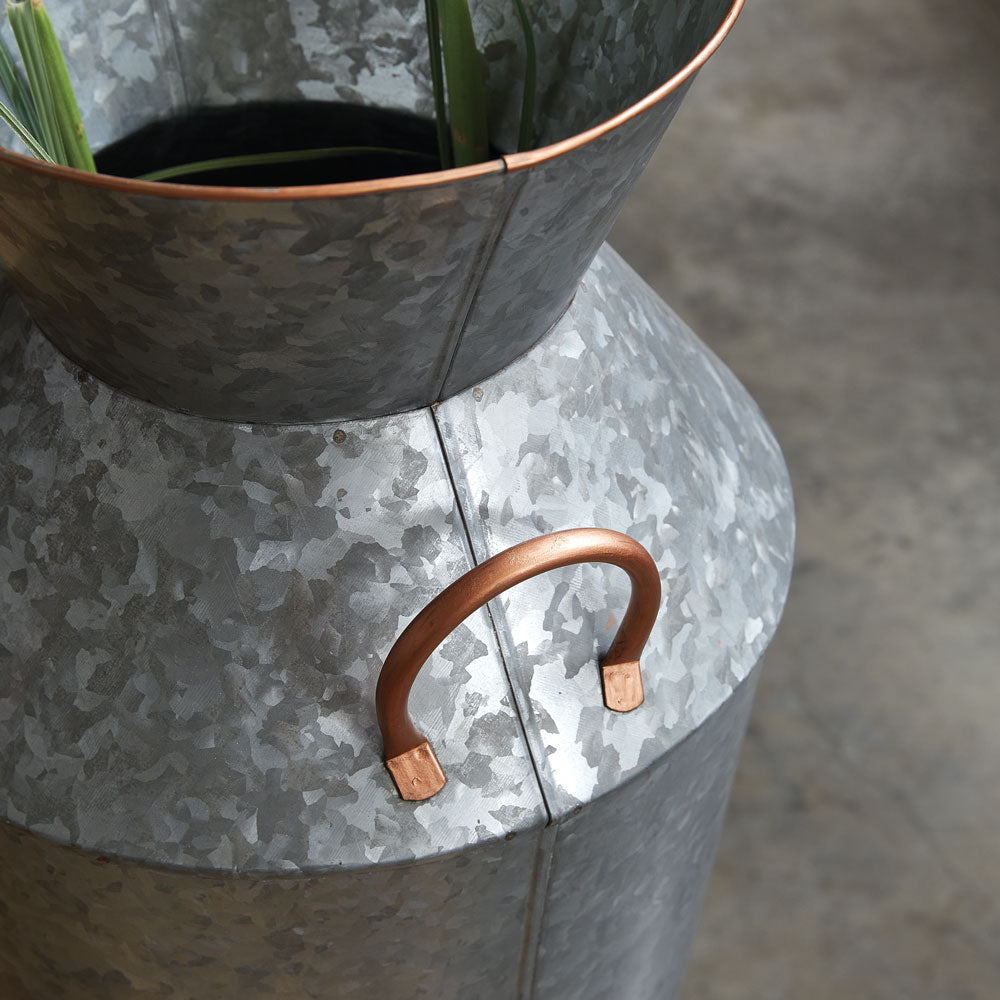 Galvanized Metal Floor Vase - Bombay Mercantile