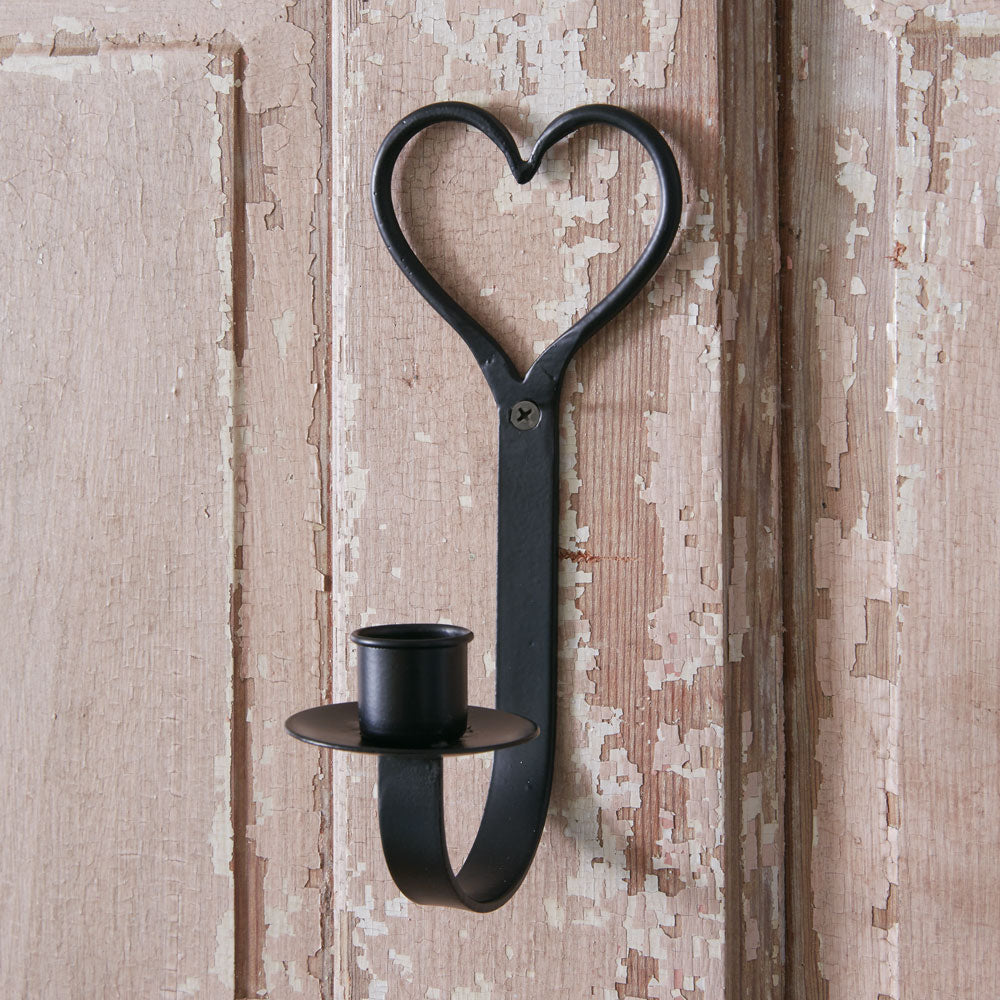 Primitive Heart Taper Candle Sconce - Box of 4 - Bombay Mercantile