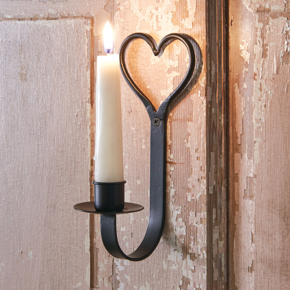 Primitive Heart Taper Candle Sconce - Box of 4 - Bombay Mercantile