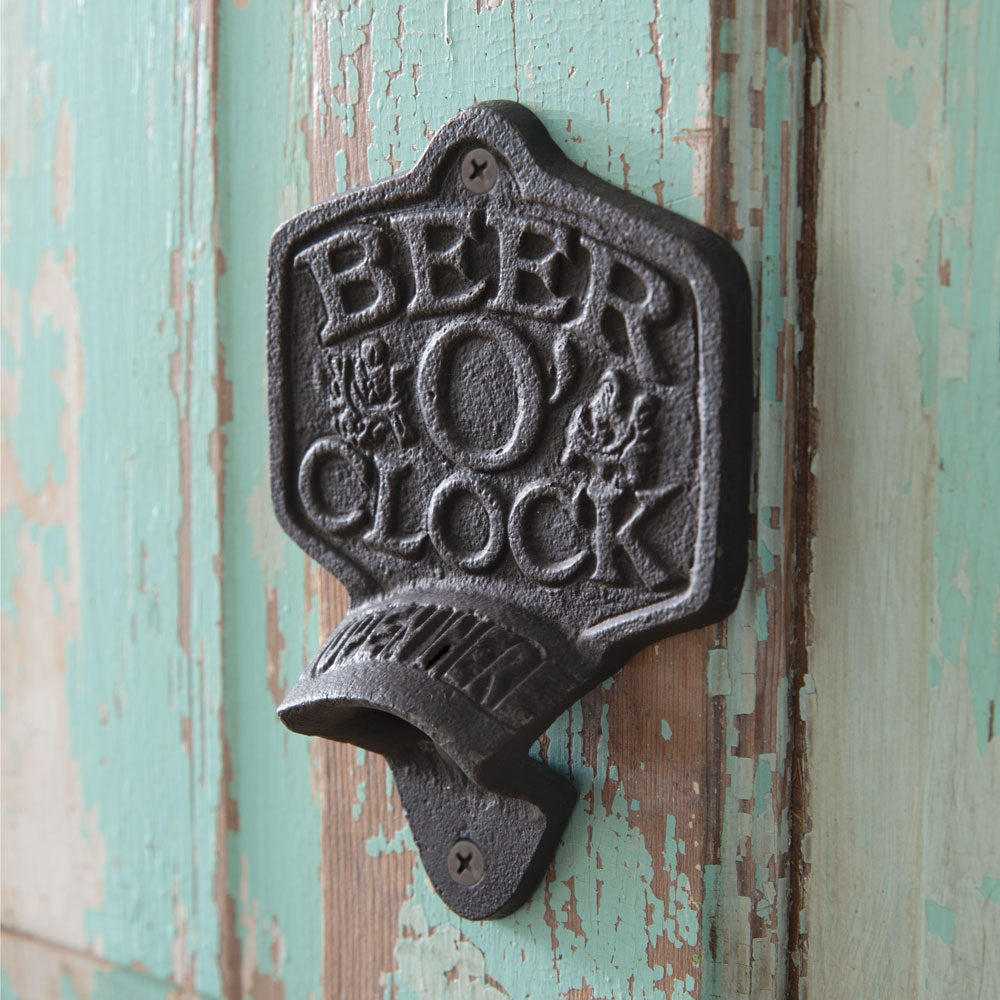 Beer O' Clock Wall Mounted Bottle Opener - Box of 2 - Bombay Mercantile