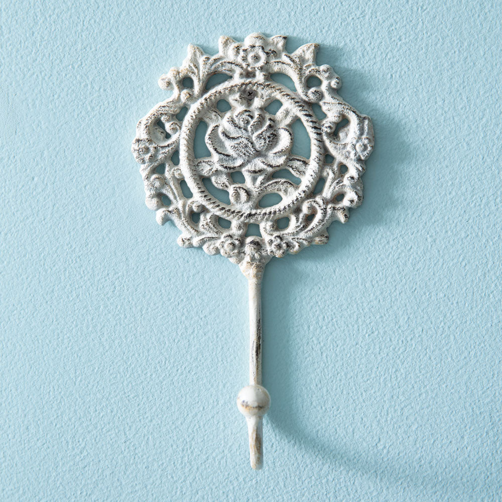 Vintage Rose Filigree Hook - Box of 2 - Bombay Mercantile