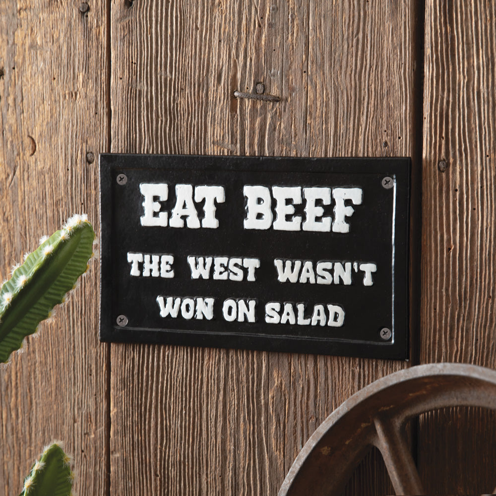 Eat Beef Cast Iron Wall Sign - Bombay Mercantile