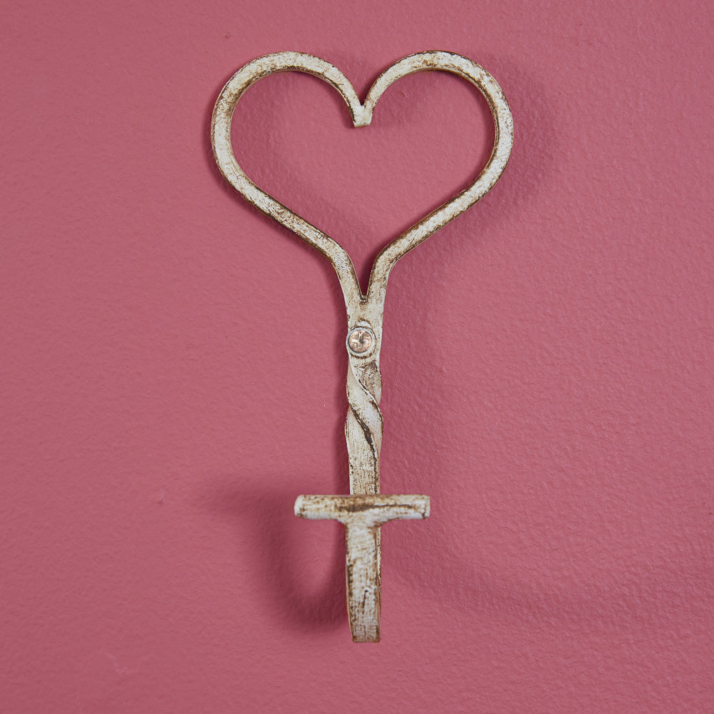 Aged Cast Iron Heart Hook - Box of 4 - Bombay Mercantile