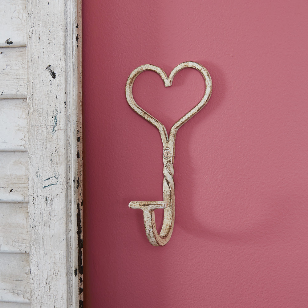 Aged Cast Iron Heart Hook - Box of 4 - Bombay Mercantile