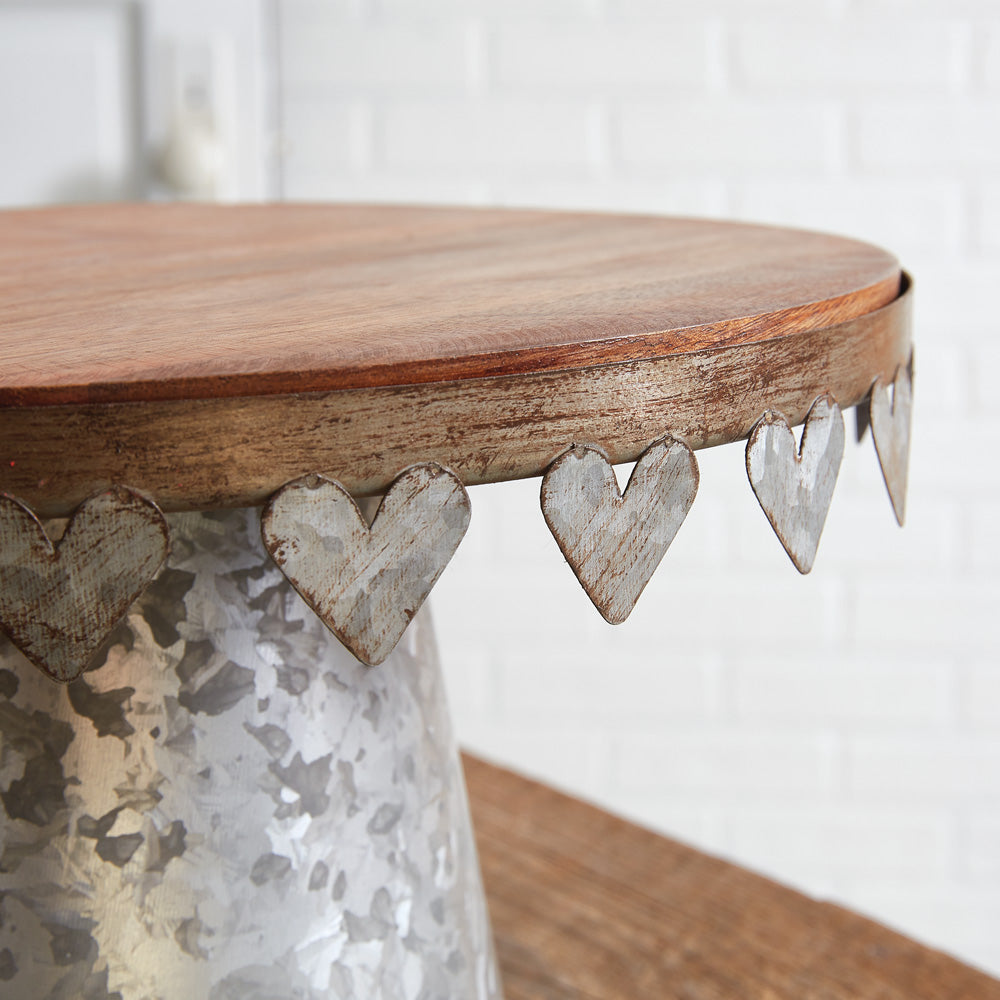 Galvanized Heart Dessert Stand - Bombay Mercantile