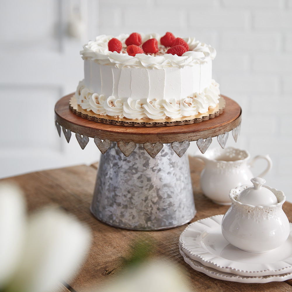 Galvanized Heart Dessert Stand - Bombay Mercantile