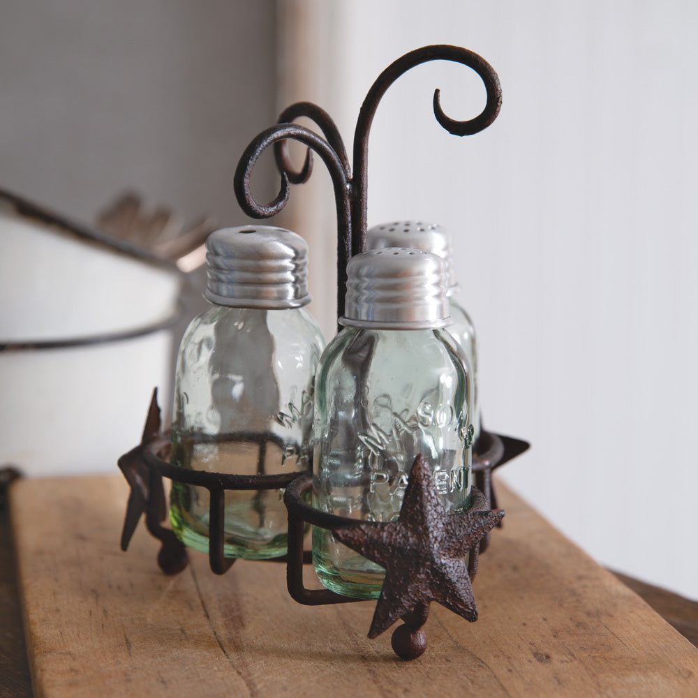 Primitive Star Salt Pepper and Toothpick Caddy - Bombay Mercantile