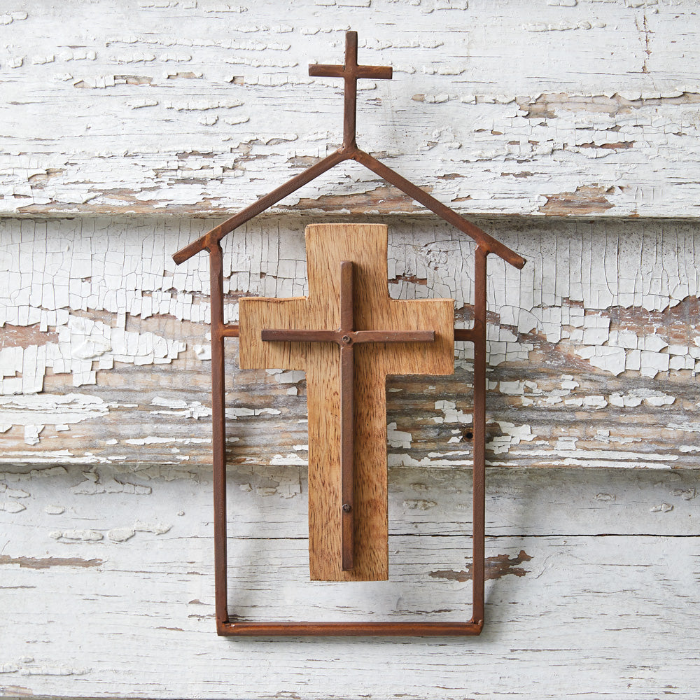 Wood and Metal Religious Wall Decor - Bombay Mercantile