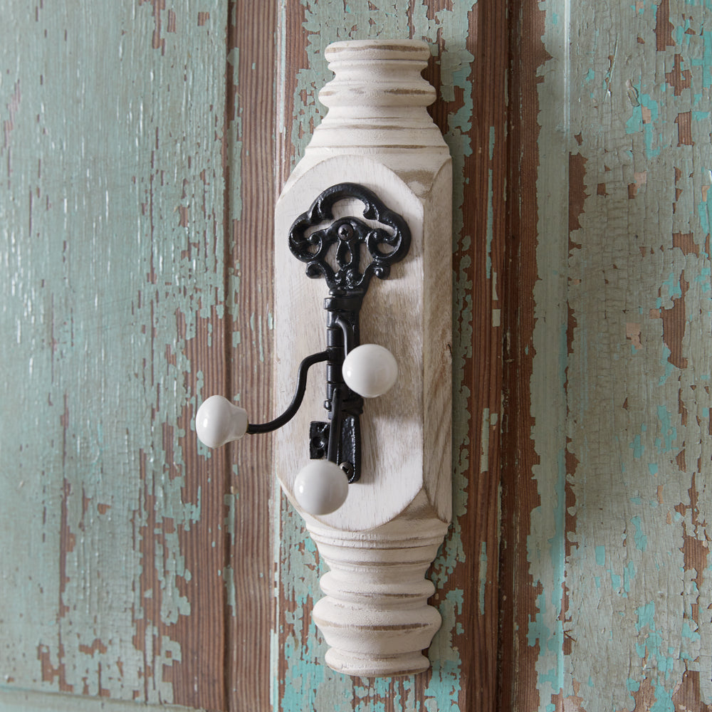 Three Hook Key on Post - Bombay Mercantile