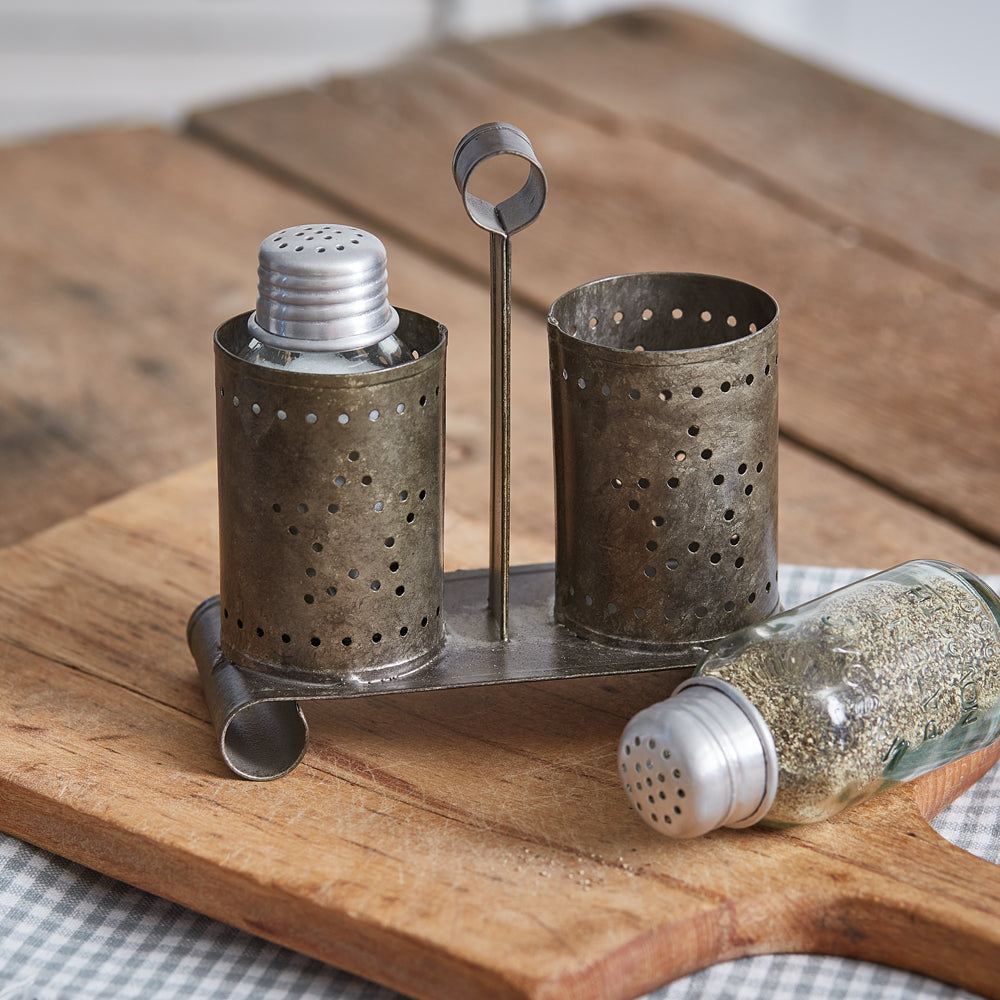 Punched Star Salt and Pepper Caddy - Bombay Mercantile