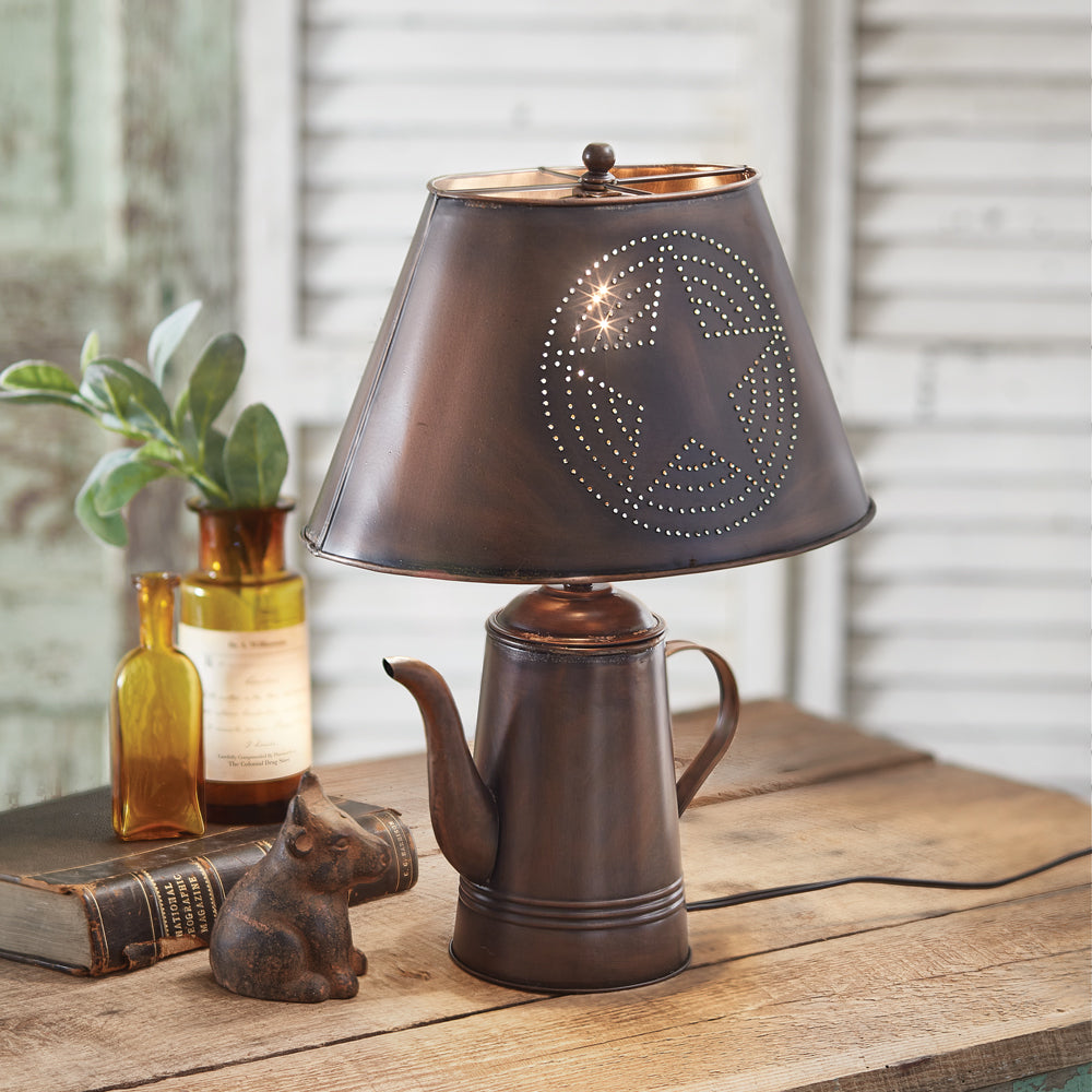 Punched Star Teapot Lamp - Bombay Mercantile