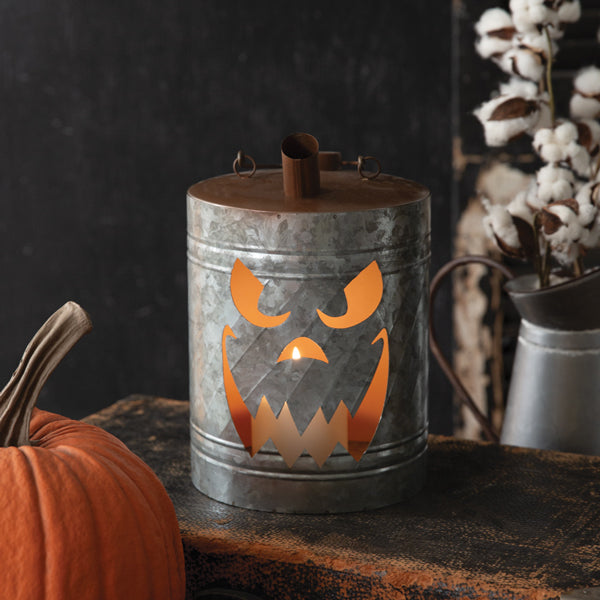 Haunted Scarecrow Oil Can Luminary - Bombay Mercantile