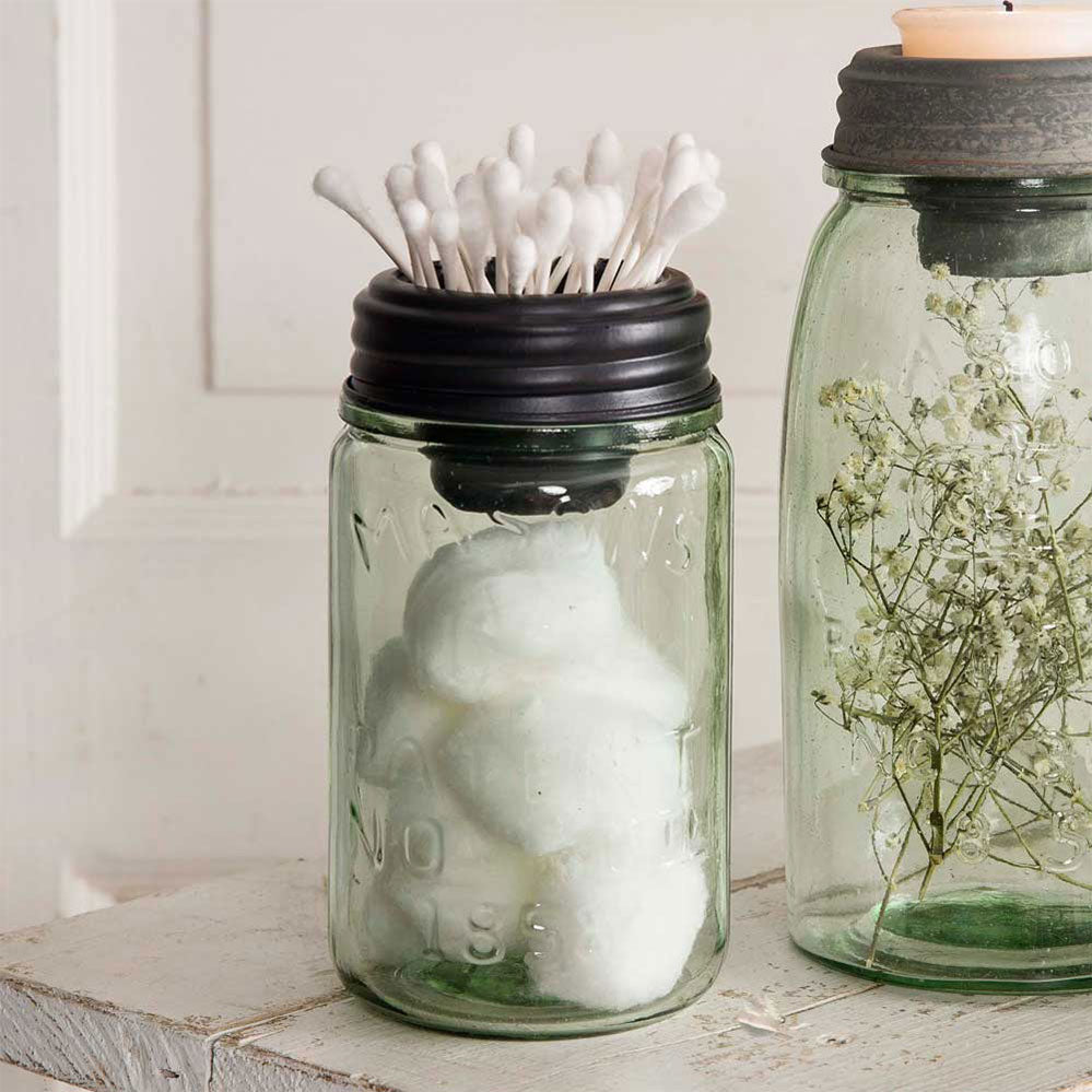 Mason Jar Tapered Cup Lid - Black - Box of 4 - Bombay Mercantile