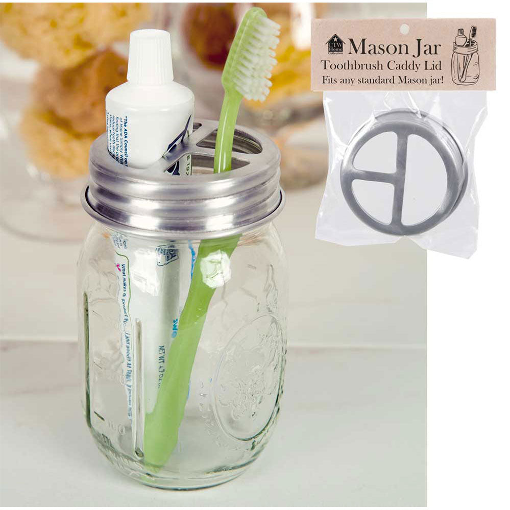 Mason Jar Toothbrush Caddy Lid - Box of 4 - Bombay Mercantile