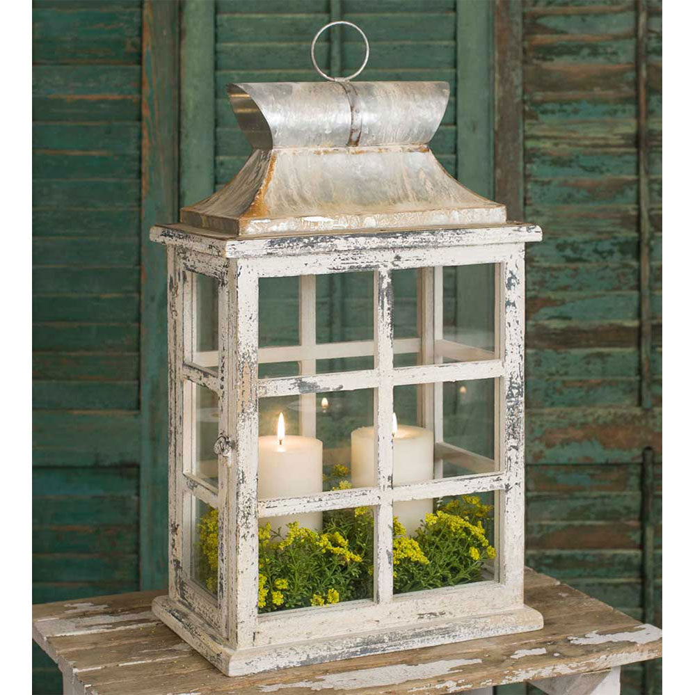 Large Windowpane Lantern - Bombay Mercantile