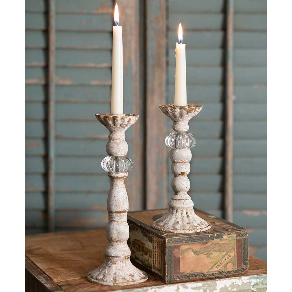 Set of Two Chrissy Taper Candle Holders - Bombay Mercantile