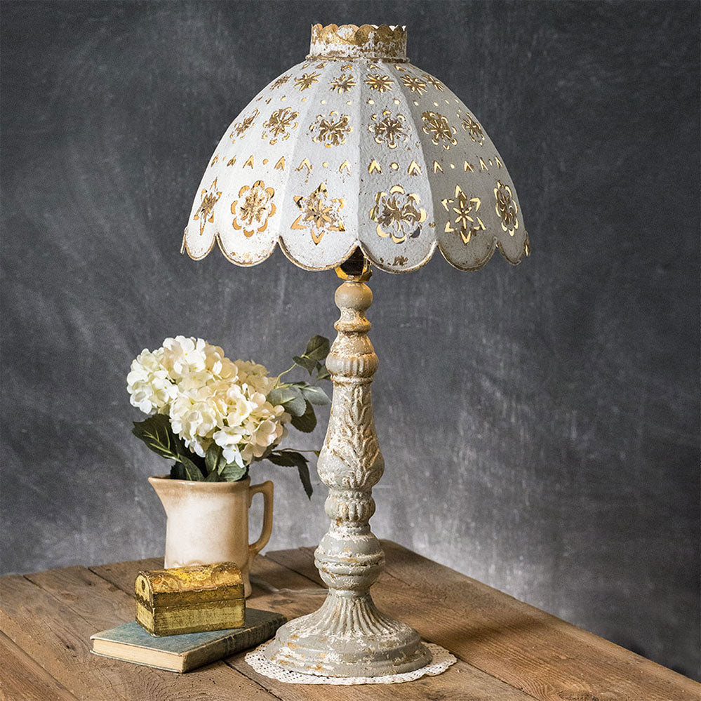Table Lamp with Decorative Metal Shade - Bombay Mercantile