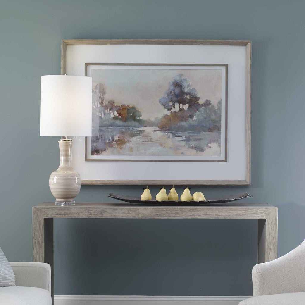 Morning Lake Watercolor Framed Print - Bombay Mercantile
