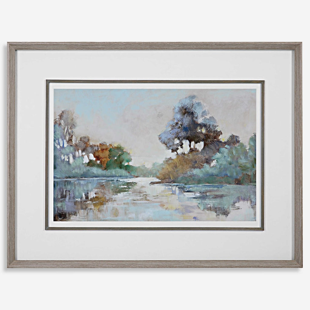 Morning Lake Watercolor Framed Print - Bombay Mercantile