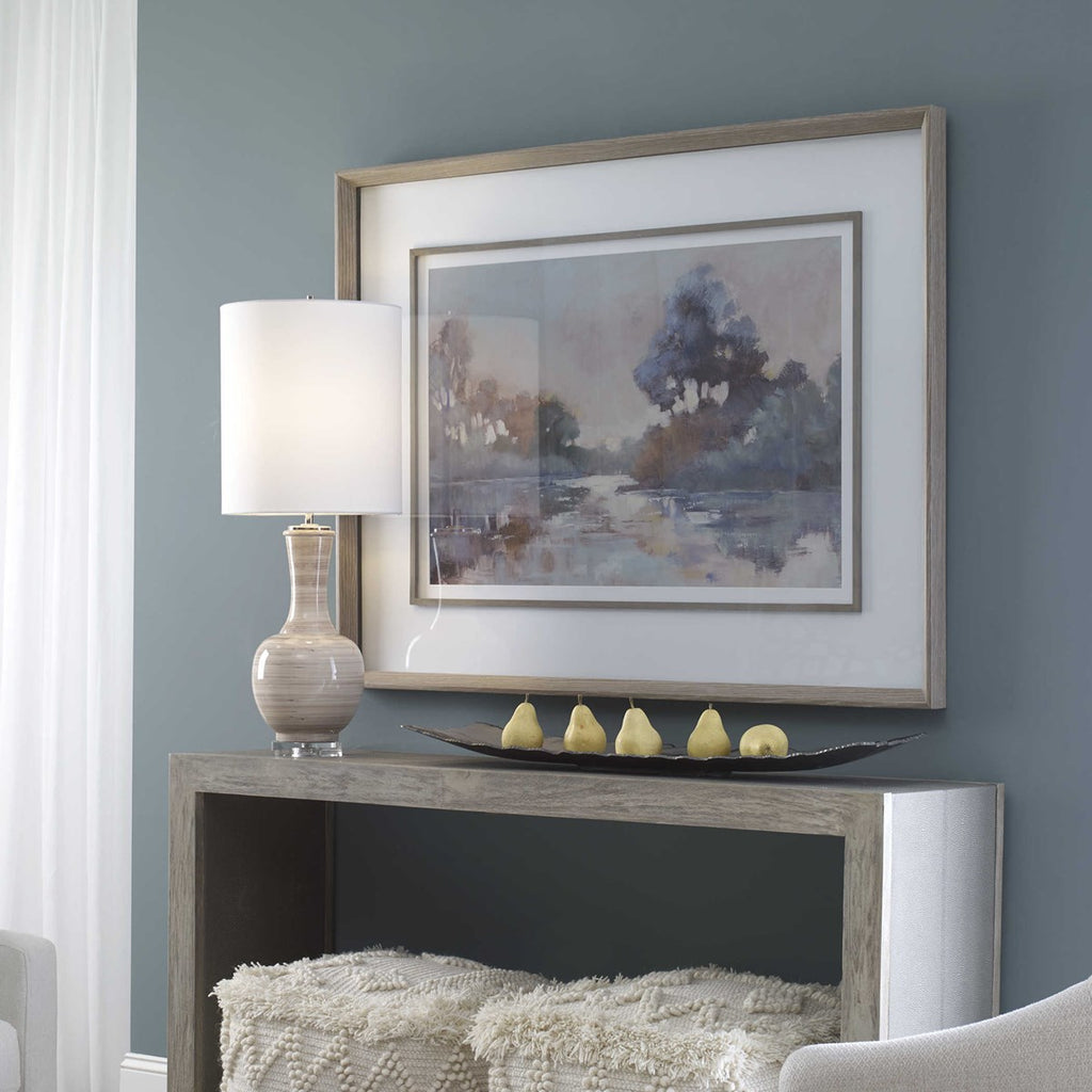 Morning Lake Watercolor Framed Print - Bombay Mercantile