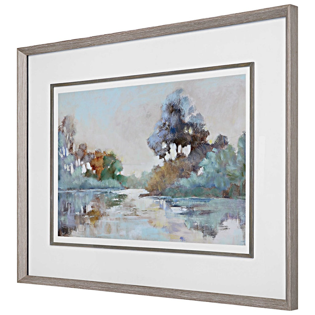 Morning Lake Watercolor Framed Print - Bombay Mercantile