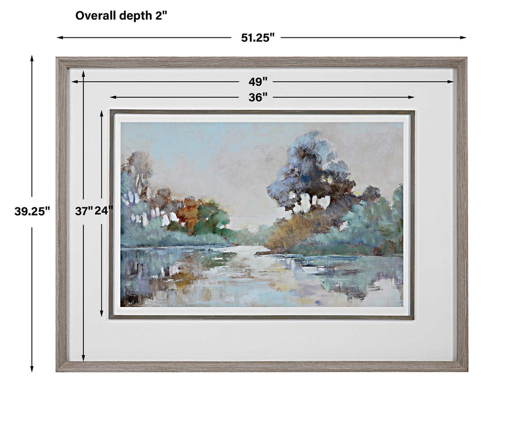 Morning Lake Watercolor Framed Print - Bombay Mercantile