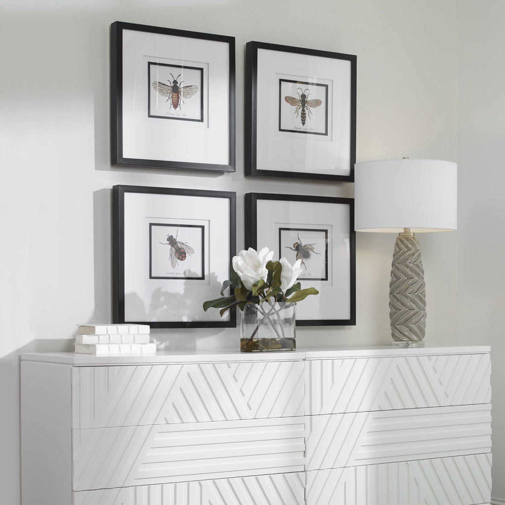 Anthophila Framed Prints, Set of 4 - Bombay Mercantile