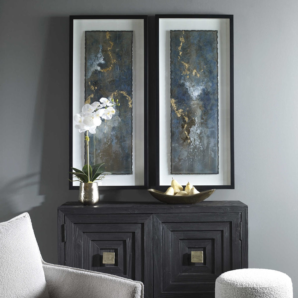 Glimmering Agate Abstract Prints, Set of 2 - Bombay Mercantile
