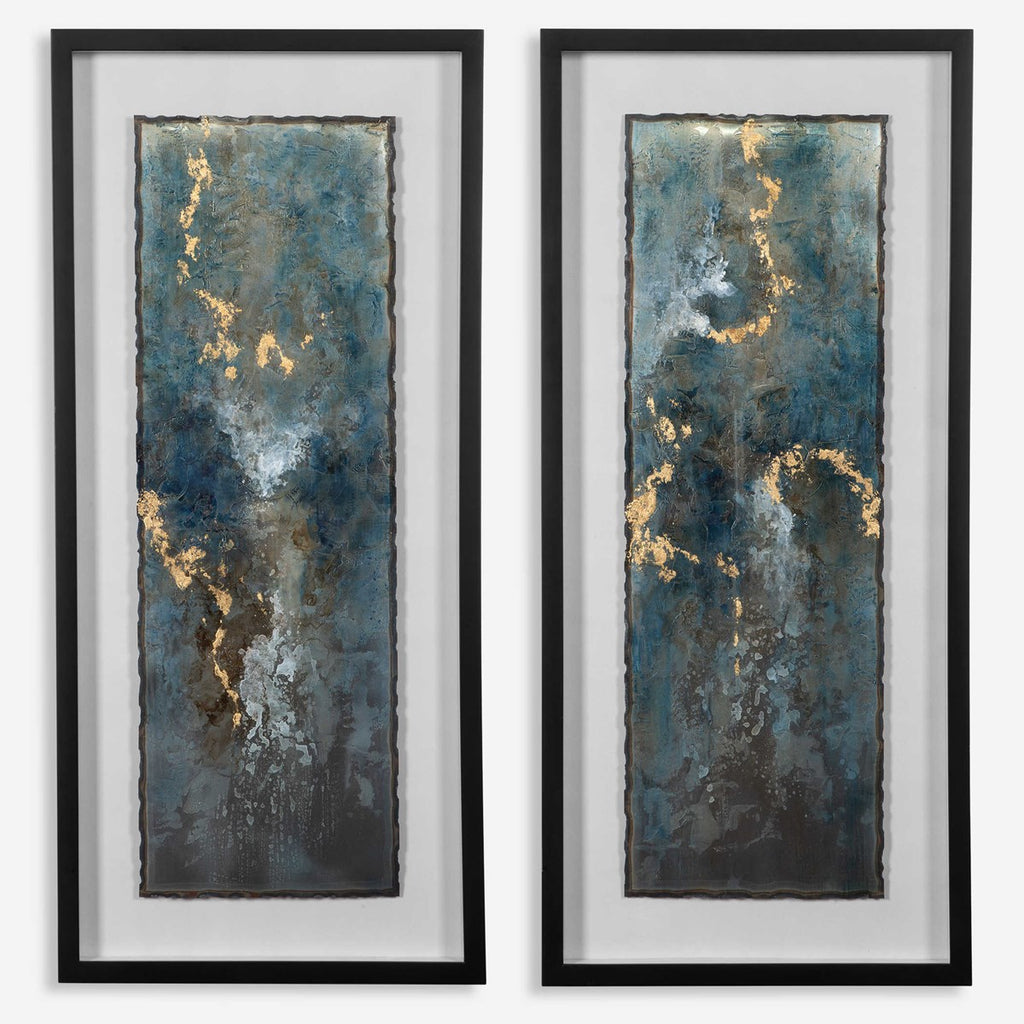 Glimmering Agate Abstract Prints, Set of 2 - Bombay Mercantile