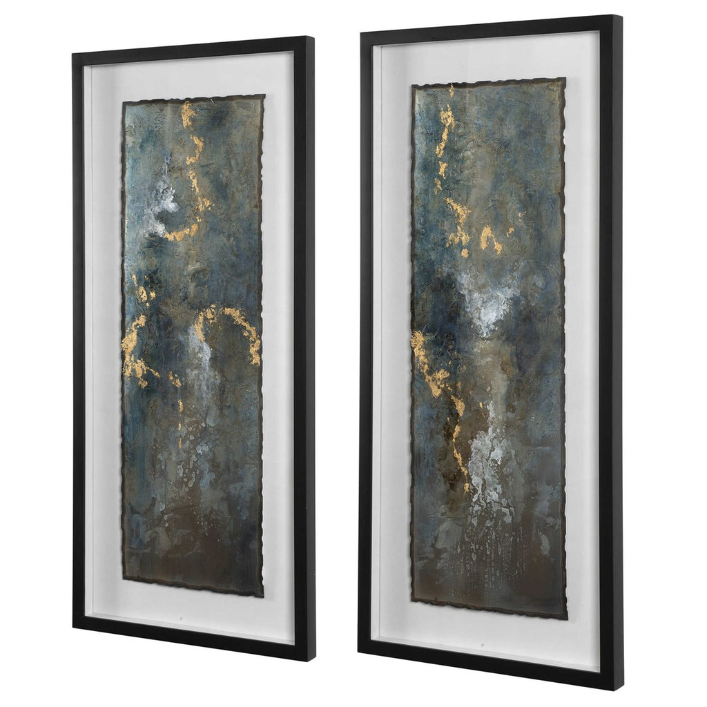Glimmering Agate Abstract Prints, Set of 2 - Bombay Mercantile