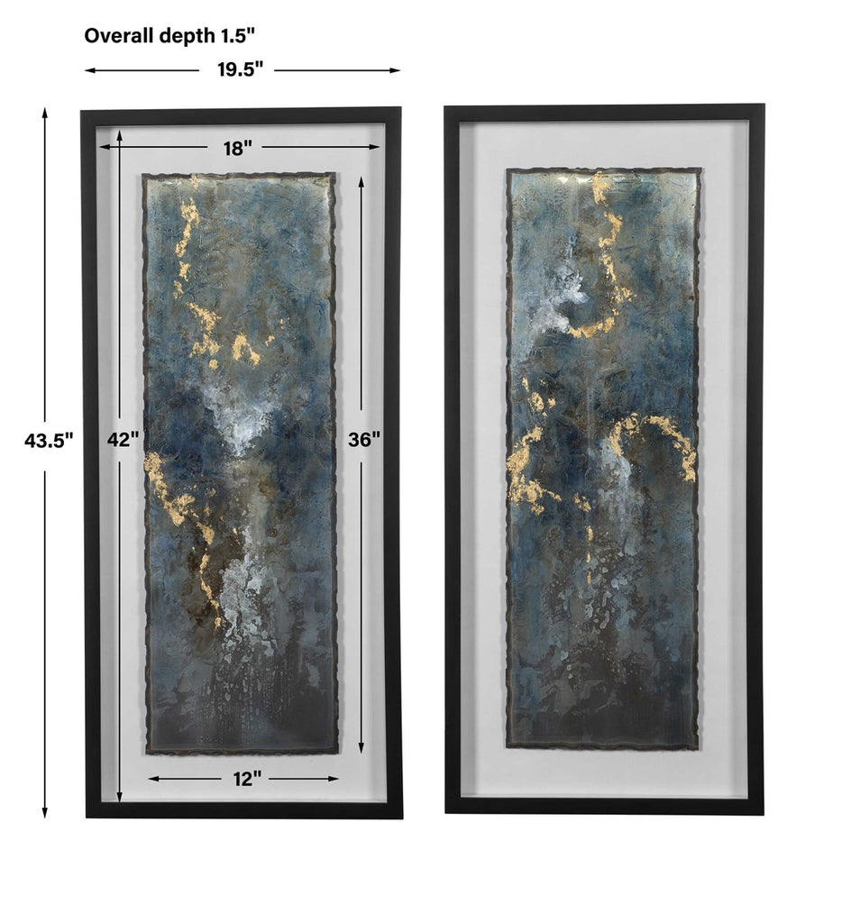 Glimmering Agate Abstract Prints, Set of 2 - Bombay Mercantile