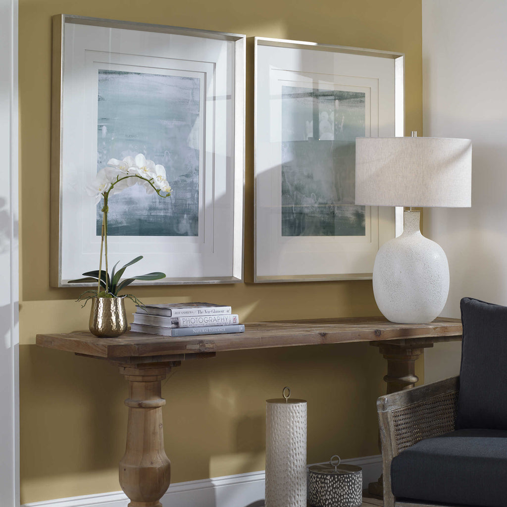 Coastal Patina Modern Framed Prints, Set of 2 - Bombay Mercantile