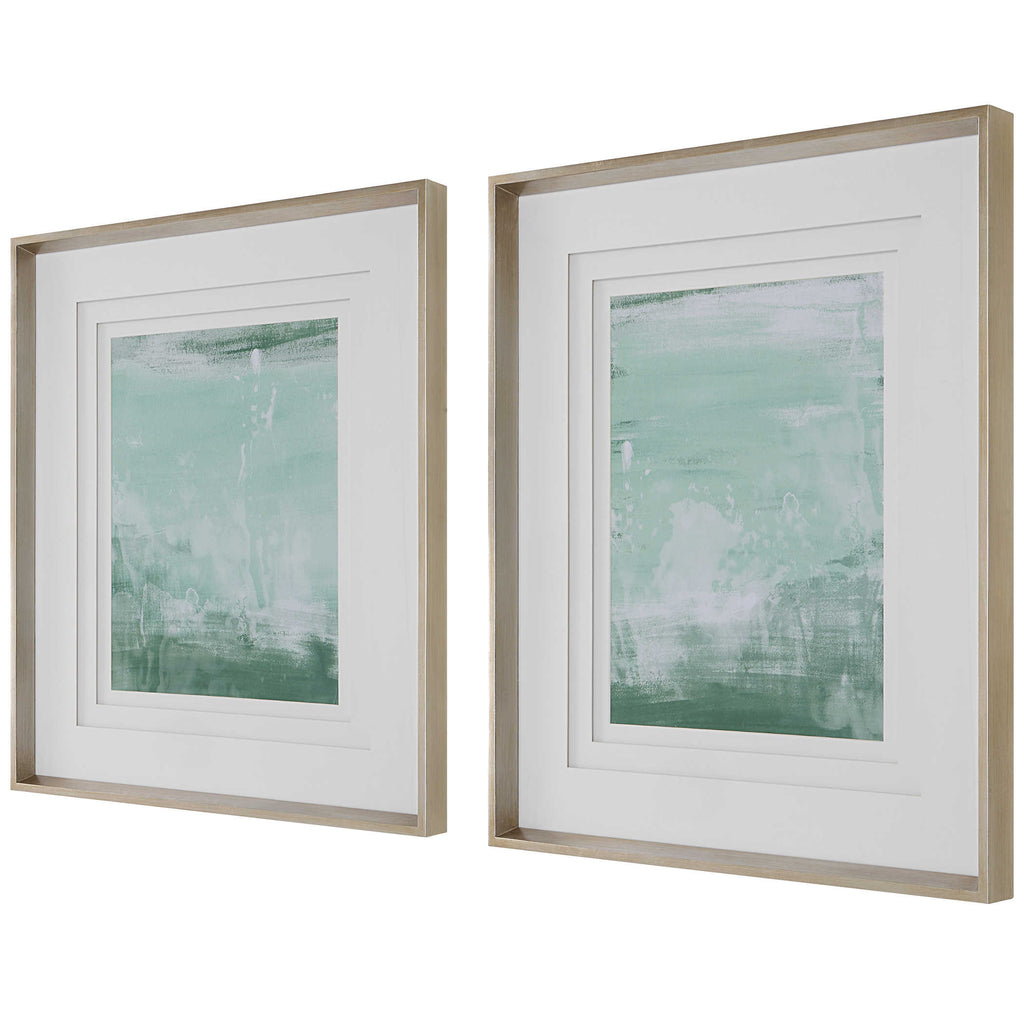 Coastal Patina Modern Framed Prints, Set of 2 - Bombay Mercantile