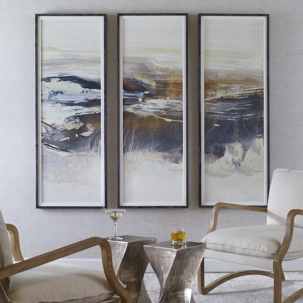 Graphite Horizon Framed Prints, Set of 3 - Bombay Mercantile