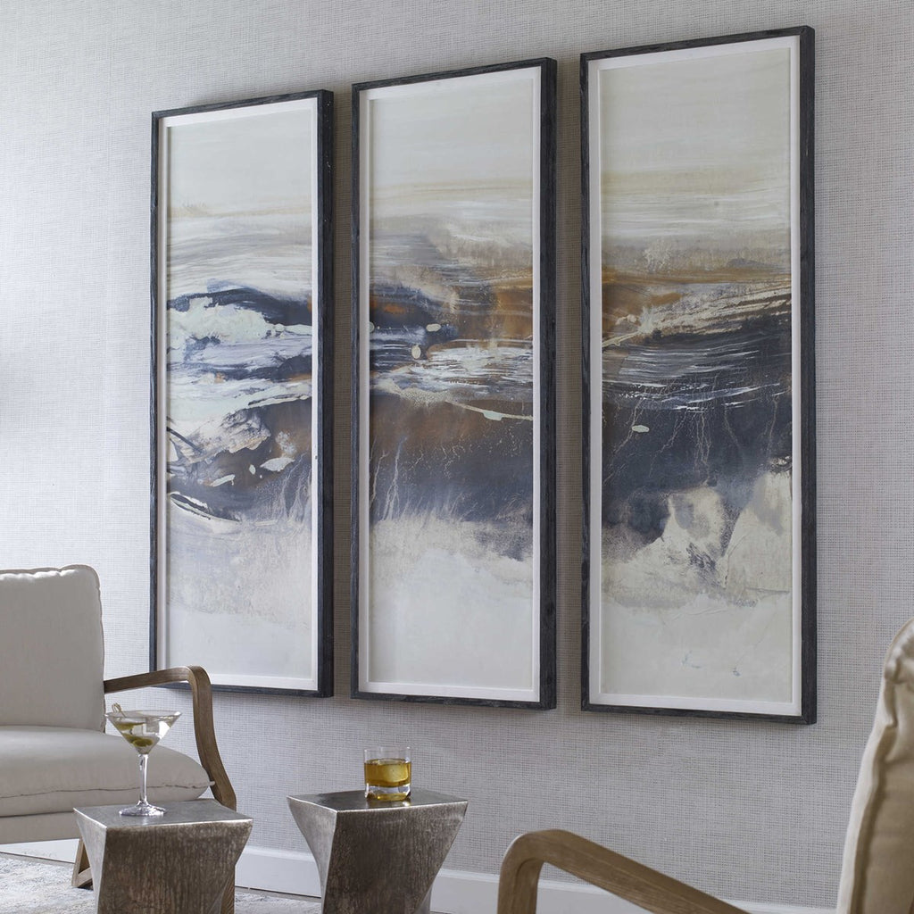 Graphite Horizon Framed Prints, Set of 3 - Bombay Mercantile