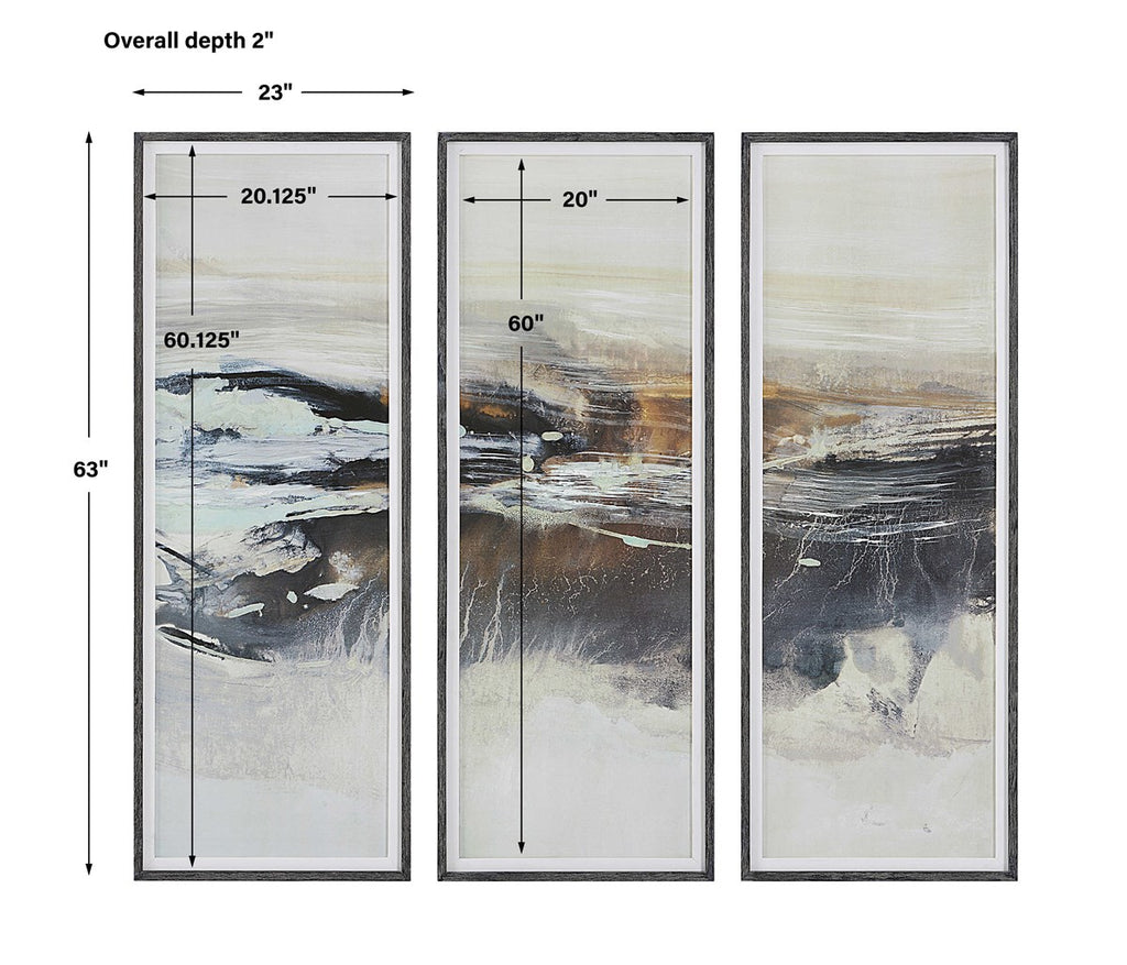 Graphite Horizon Framed Prints, Set of 3 - Bombay Mercantile