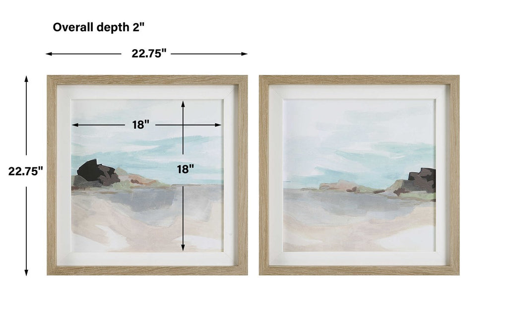 Glacial Coast Framed Prints, Set of 2 - Bombay Mercantile