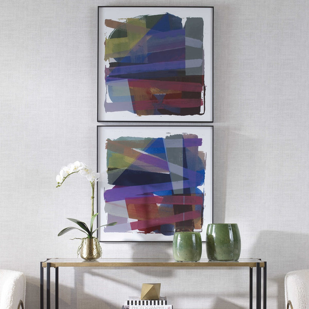 Vivacious Abstract Framed Prints, Set of 2 - Bombay Mercantile