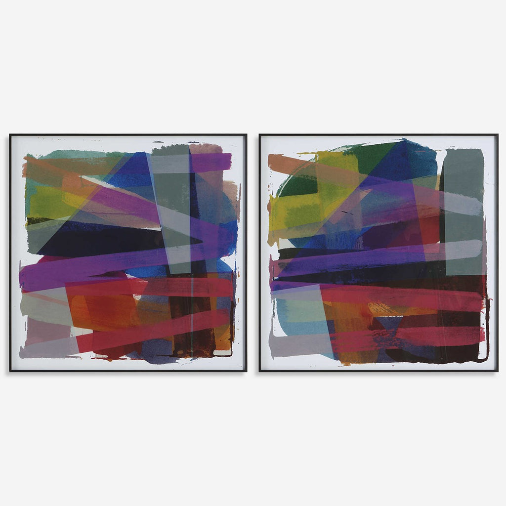 Vivacious Abstract Framed Prints, Set of 2 - Bombay Mercantile