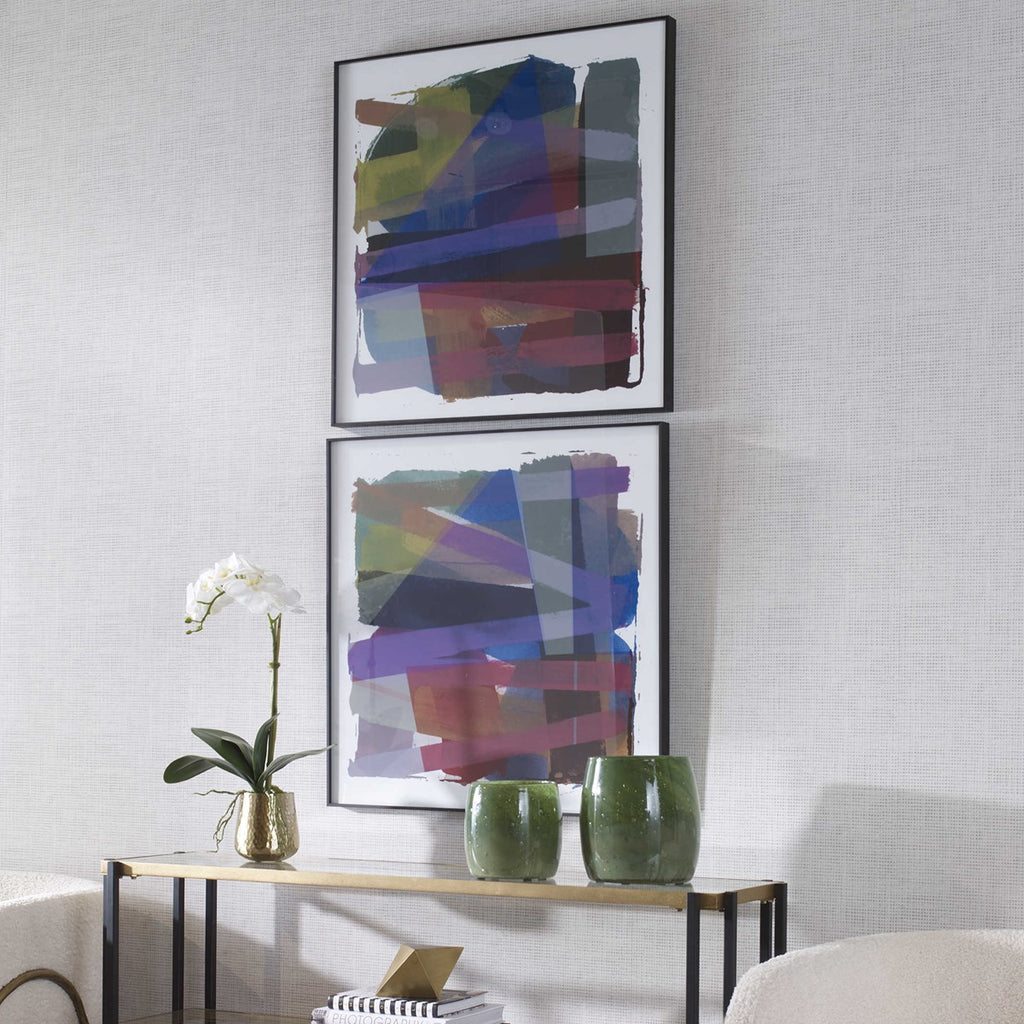 Vivacious Abstract Framed Prints, Set of 2 - Bombay Mercantile